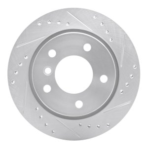 BMW 323CI Brake Rotor (1) - Rear Right - R1 Concepts - Drilled & Slotted - Silver - `96-`05